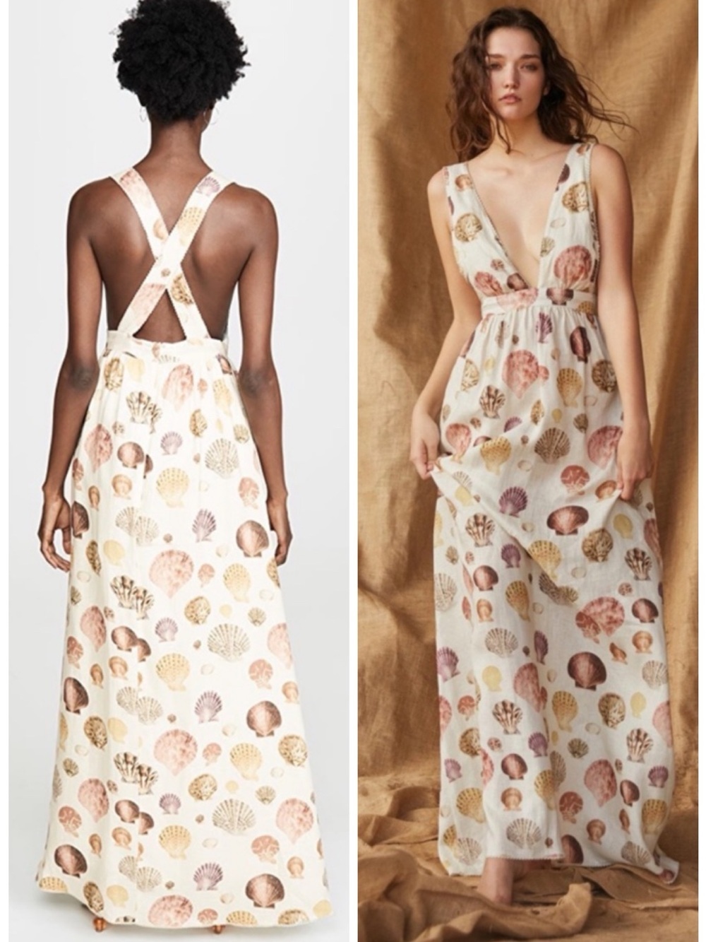 Agua Bendita Naturalia Linen Shell Maxi Dress SZ S